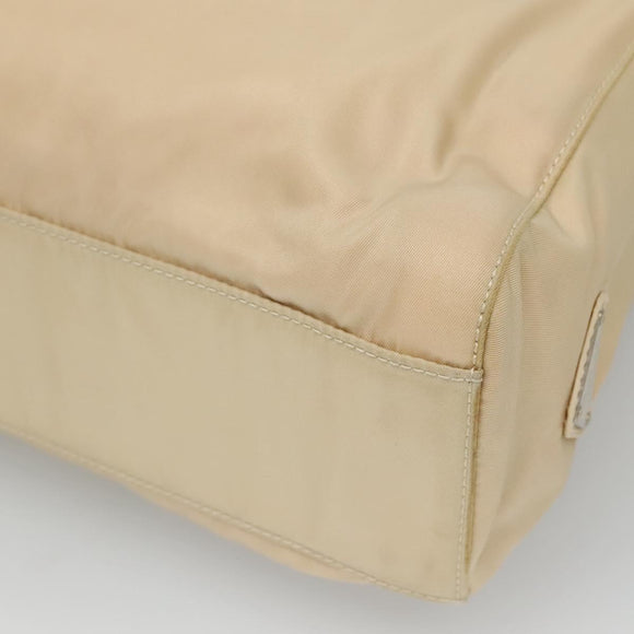 PRADA Hand Bag Nylon Plastic Beige Clear Auth bs22980