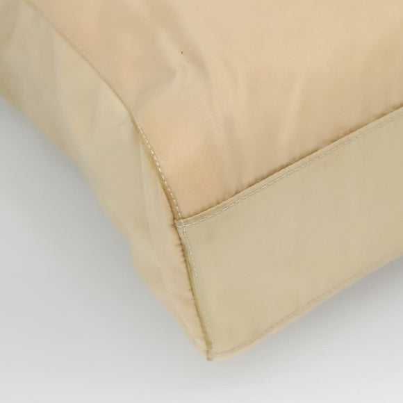 PRADA Hand Bag Nylon Plastic Beige Clear Auth bs22980