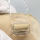 PRADA Hand Bag Nylon Plastic Beige Clear Auth bs22980-9