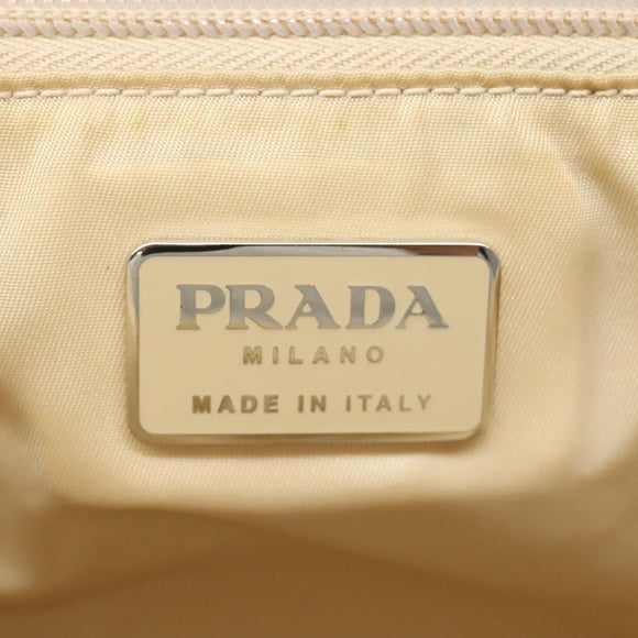 PRADA Hand Bag Nylon Plastic Beige Clear Auth bs22980