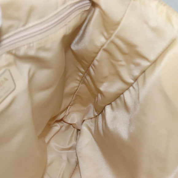 PRADA Hand Bag Nylon Plastic Beige Clear Auth bs22980