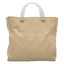 PRADA Hand Bag Nylon Plastic Beige Clear Auth bs22980-2
