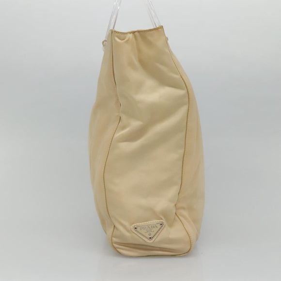 PRADA Hand Bag Nylon Plastic Beige Clear Auth bs22980