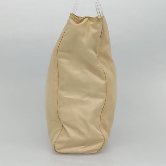 PRADA Hand Bag Nylon Plastic Beige Clear Auth bs22980