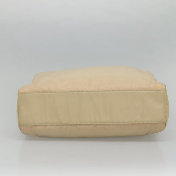 PRADA Hand Bag Nylon Plastic Beige Clear Auth bs22980