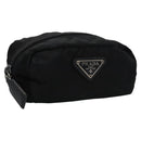 PRADA Pouch Nylon Black Silver Auth bs22990-1