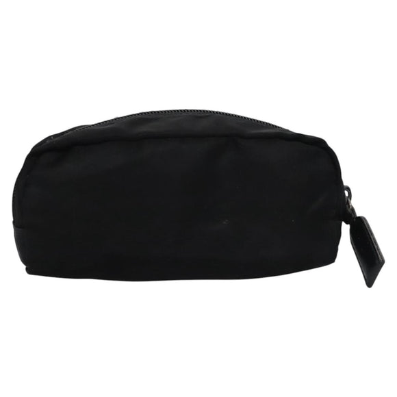 PRADA Pouch Nylon Black Silver Auth bs22990