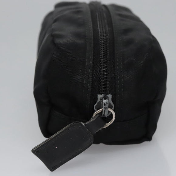 PRADA Pouch Nylon Black Silver Auth bs22990