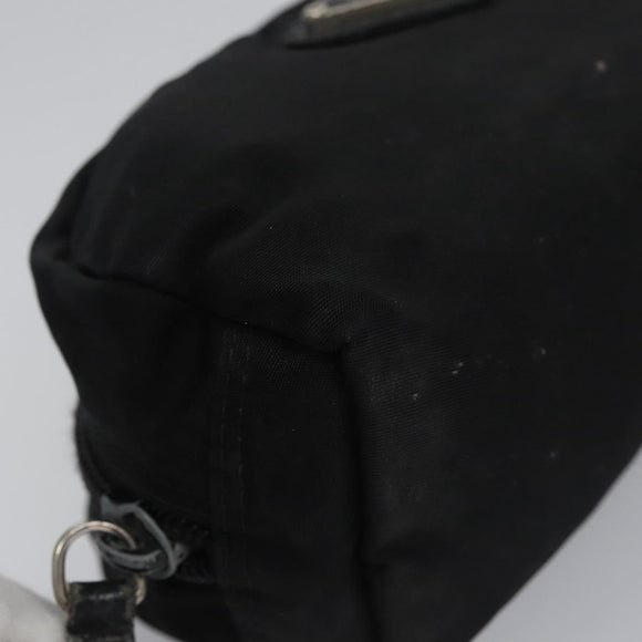 PRADA Pouch Nylon Black Silver Auth bs22990