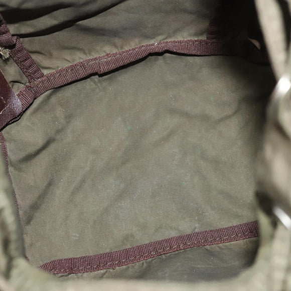 PRADA Backpack Nylon Khaki Silver Auth bs22991