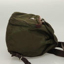 PRADA Backpack Nylon Khaki Silver Auth bs22991-4