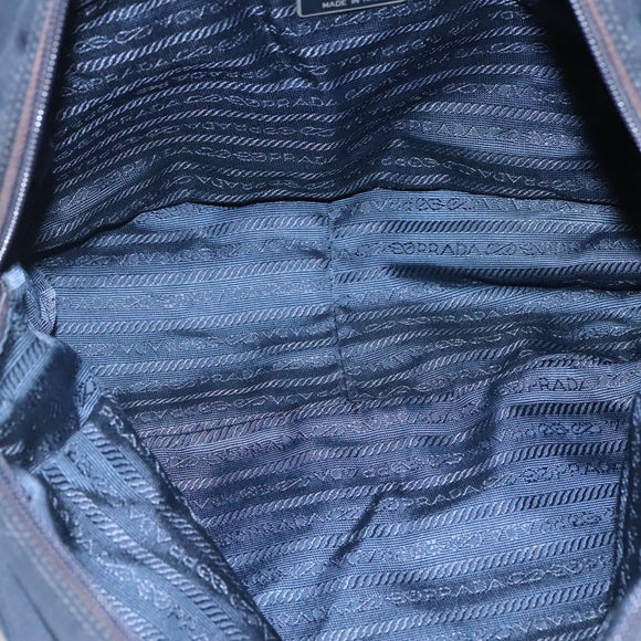 PRADA Hand Bag Nylon Navy Silver Auth bs22993
