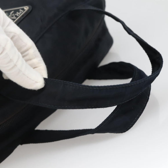 PRADA Hand Bag Nylon Navy Silver Auth bs22993