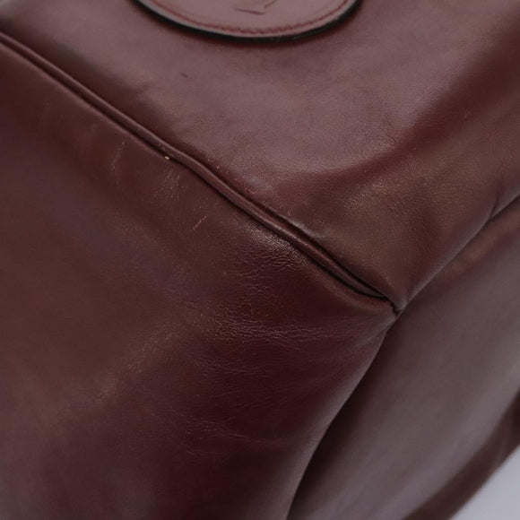 CARTIER Must Line Shoulder Bag Leather Bordeaux Gold Auth bs22994