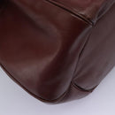 CARTIER Must Line Shoulder Bag Leather Bordeaux Gold Auth bs22994-15