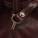 CARTIER Must Line Shoulder Bag Leather Bordeaux Gold Auth bs22994-11