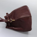 CARTIER Must Line Shoulder Bag Leather Bordeaux Gold Auth bs22994-4