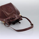 CARTIER Must Line Shoulder Bag Leather Bordeaux Gold Auth bs22994-7