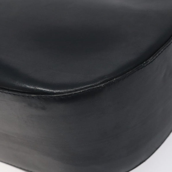 Salvatore Ferragamo Shoulder Bag Leather Navy Gold Auth bs22995