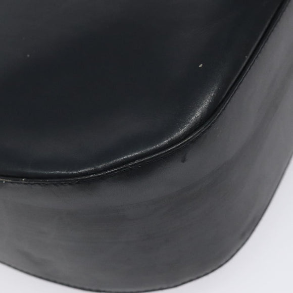 Salvatore Ferragamo Shoulder Bag Leather Navy Gold Auth bs22995