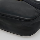 Salvatore Ferragamo Vala Shoulder Bag Leather Navy Gold Auth bs22996-9