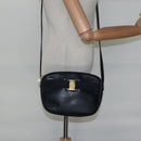 Salvatore Ferragamo Vala Shoulder Bag Leather Navy Gold Auth bs22996-21