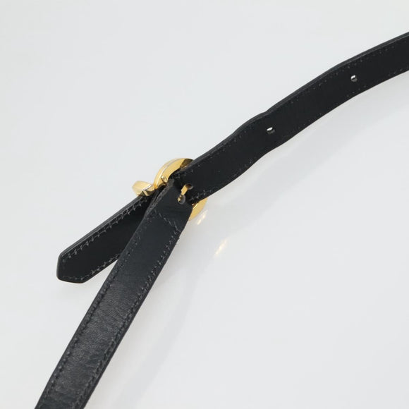 Salvatore Ferragamo Vala Shoulder Bag Leather Navy Gold Auth bs22996
