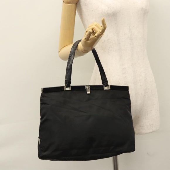 PRADA Hand Bag Nylon Black Auth bs22998