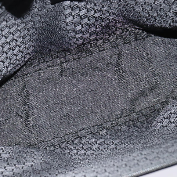 GUCCI Tote Bag Canvas Leather Gray Black Silver 002 1122 Auth bs23009