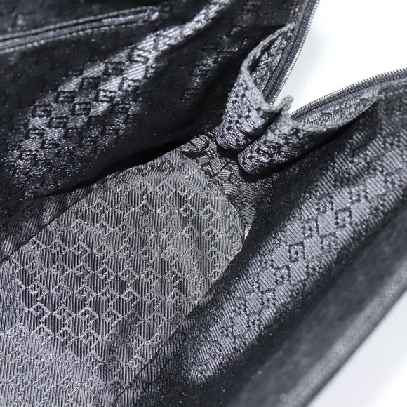 GUCCI Tote Bag Canvas Leather Gray Black Silver 002 1122 Auth bs23009