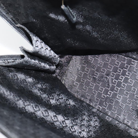 GUCCI Tote Bag Canvas Leather Gray Black Silver 002 1122 Auth bs23009