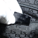 GUCCI Tote Bag Canvas Leather Gray Black Silver 002 1122 Auth bs23009-12