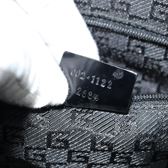 GUCCI Tote Bag Canvas Leather Gray Black Silver 002 1122 Auth bs23009