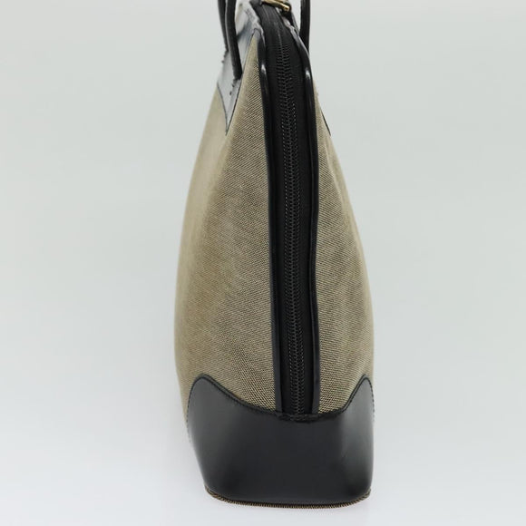 GUCCI Tote Bag Canvas Leather Gray Black Silver 002 1122 Auth bs23009