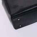 GUCCI Hand Bag Leather Metal Black Silver Auth bs23013-11