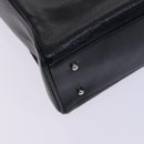 GUCCI Hand Bag Leather Metal Black Silver Auth bs23013-13