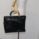 GUCCI Hand Bag Leather Metal Black Silver Auth bs23013-20