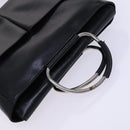 GUCCI Hand Bag Leather Metal Black Silver Auth bs23013-6
