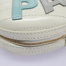 CHANEL V Stitch LA PAUSA Chain Shoulder Bag Leather White CC Auth bs23014AV-15