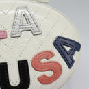 CHANEL V Stitch LA PAUSA Chain Shoulder Bag Leather White CC Auth bs23014AV-9