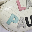 CHANEL V Stitch LA PAUSA Chain Shoulder Bag Leather White CC Auth bs23014AV-18