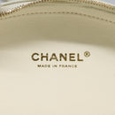 CHANEL V Stitch LA PAUSA Chain Shoulder Bag Leather White CC Auth bs23014SAV-20