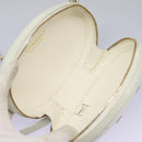 CHANEL V Stitch LA PAUSA Chain Shoulder Bag Leather White CC Auth bs23014SAV-11