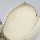 CHANEL V Stitch LA PAUSA Chain Shoulder Bag Leather White CC Auth bs23014AV-21