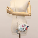 CHANEL V Stitch LA PAUSA Chain Shoulder Bag Leather White CC Auth bs23014AV-25