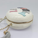 CHANEL V Stitch LA PAUSA Chain Shoulder Bag Leather White CC Auth bs23014SAV-3