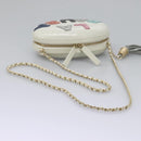 CHANEL V Stitch LA PAUSA Chain Shoulder Bag Leather White CC Auth bs23014AV-7