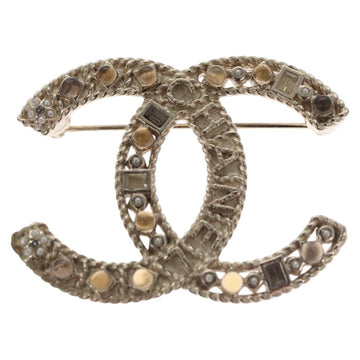 CHANEL COCO Mark Brooch Metal Gold Tone CC Auth bs23015 - 0