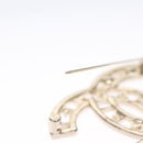 CHANEL COCO Mark Brooch Metal Silver CC Auth bs23017-10