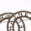 CHANEL COCO Mark Brooch Metal Silver CC Auth bs23017-4